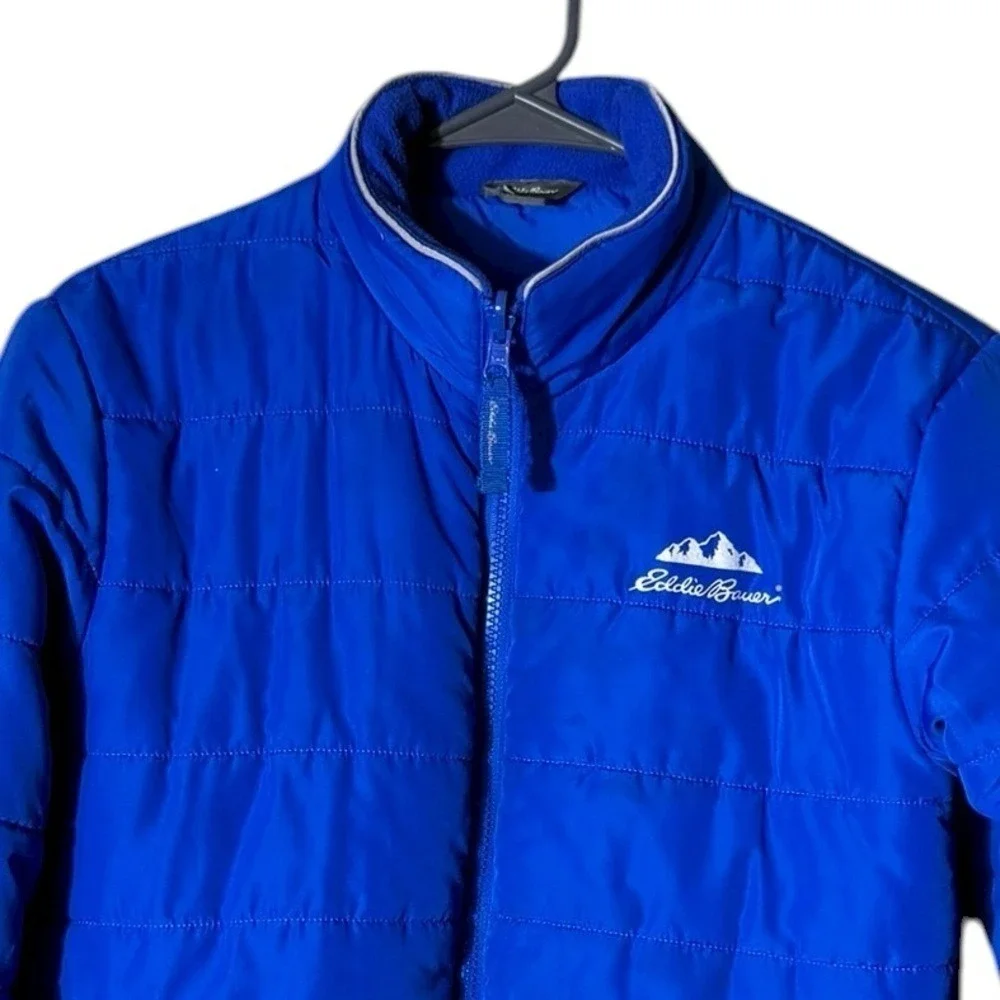 Eddie Bauer Boys Puffer Coat Jacket Size Large Winter Outdoors Cobalt Blue